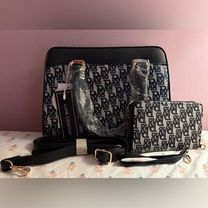 Black and Gray Women's Bag Set